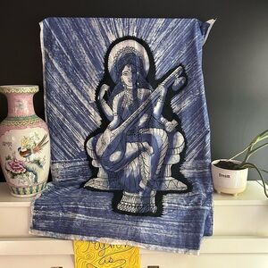 Blue Goddess Tapestry Batik